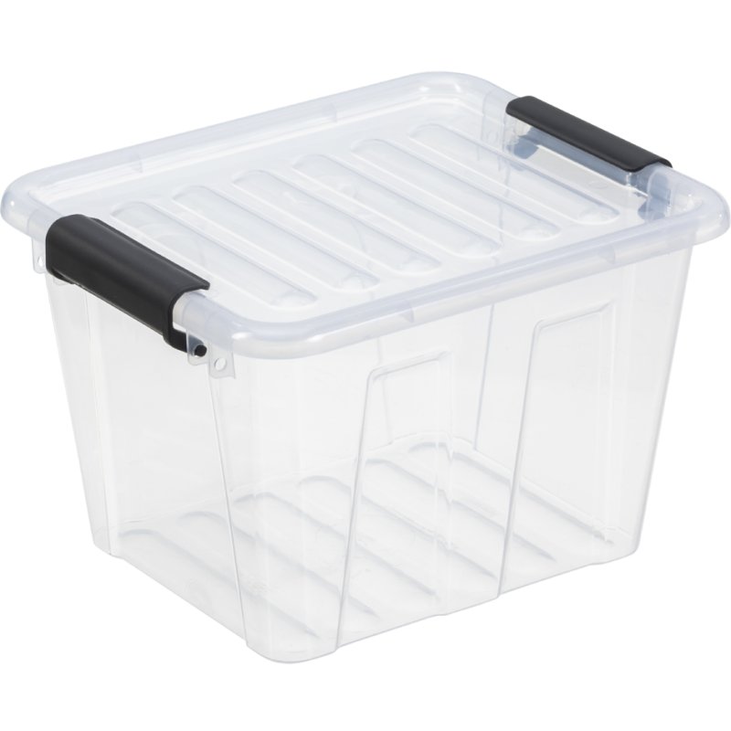 plast team boîte de rangement HOME BOX, transparent, 3,0 litre, gris